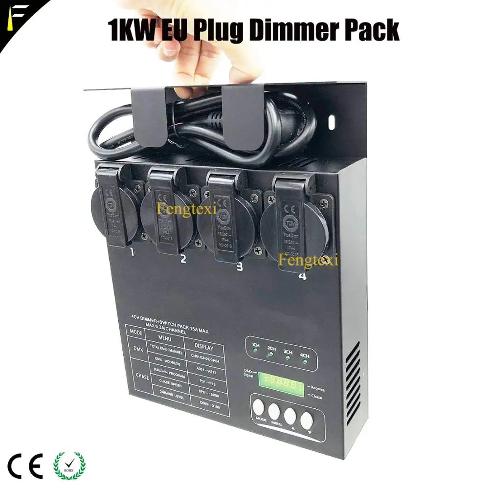 Luce Della Fase Spina di Ue 4 Canali Dmx 512 Dimmer Pack Dimmable Del Silicone Scatola 4ch Interruttore Dimmer Pack Amplificatore di Potenza di