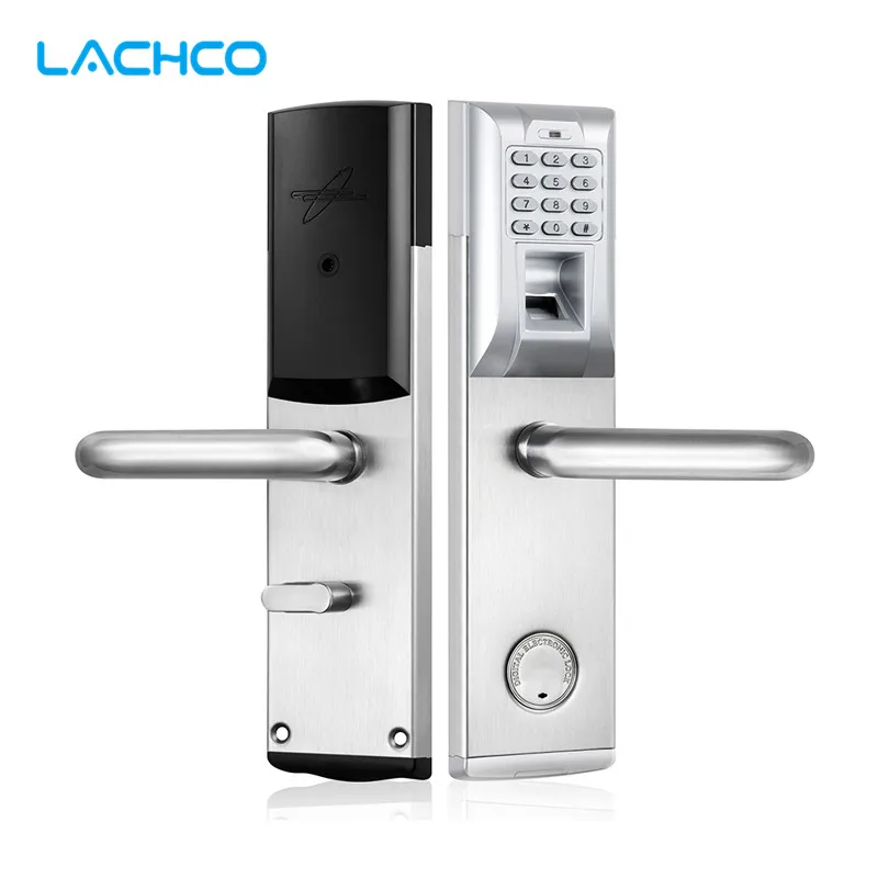 LACHCO Biometric Fingerprint Lock Password Electronic Keypad Door Lock with Deadbolt Smart Entry keyless home office L18083BS