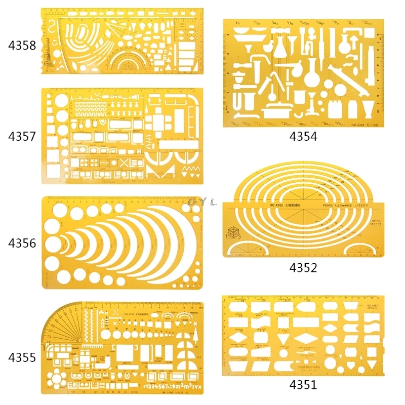 K Resin Flow Chart Symbol Drafting Template Ruler Stencil Measuring Tool Student