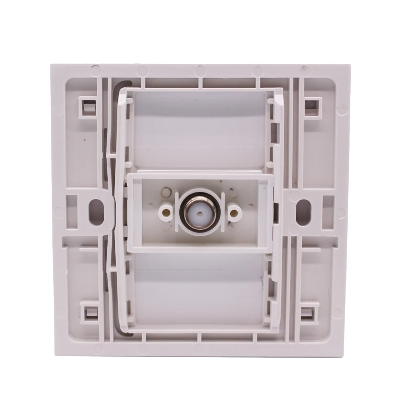 1 Port F Head Coaxial Cable TV Wall Panel Digital Satellite Television Faceplate DTV Socket In White 86x86mm