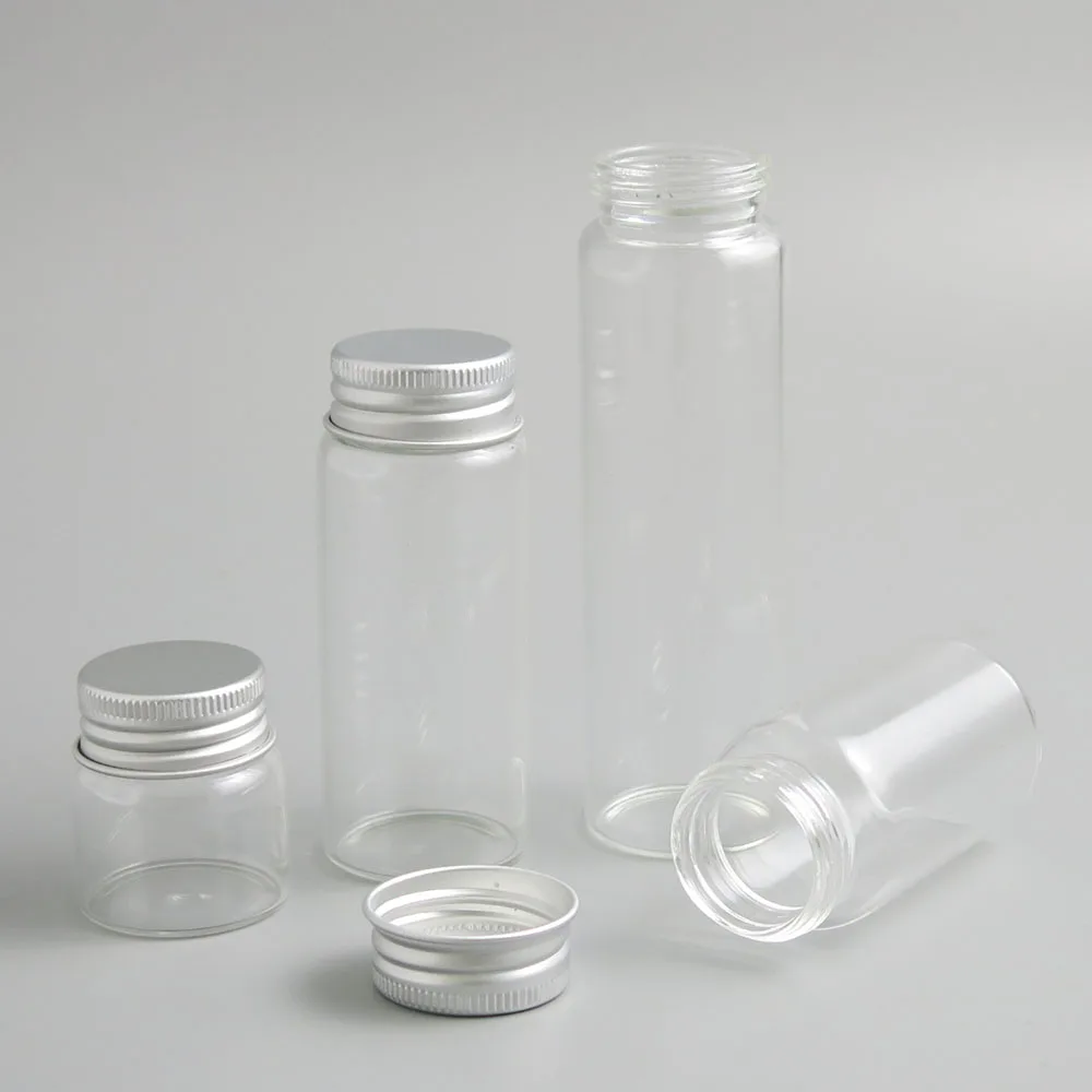 360 x 20ml 50ml 70ml 100ml Clear Glass Bottle Screw Cap Orifice Reducer of Aluminum Essential Oil Sample Vial Savings Bottles