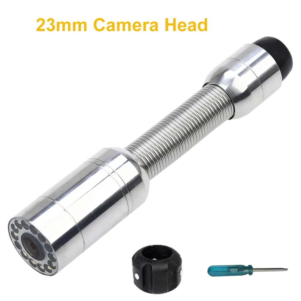 Diameter 23mm Stainless Steel Pipe Inspection System Camera Head With 12Pcs LED Lights for Pipe Inspection Camera System