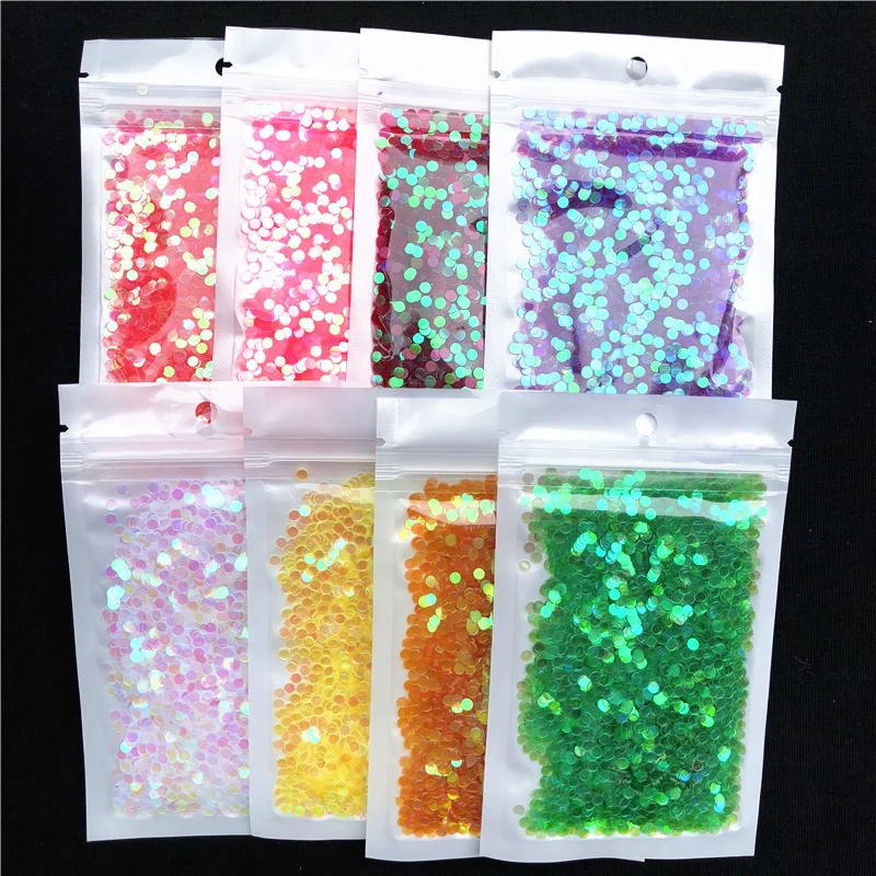 20g/Pack Size 2mm 3mm 4mm Transparent Dot Shape Loose Sequins Paillettes for Nail Beauty,Bags Decoration,CRYSTAL SOIL Material