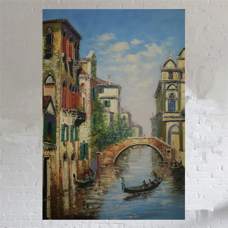 

Hand-painted oil painting on canvas landscape of Venice painting Wall Art for Living Room Decor paintings