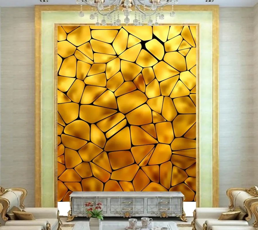 

Custom 3D wallpaper,Golden yellow block textured large murals,ktv bar hotel living room TV sofa wall bedroom papel de parede