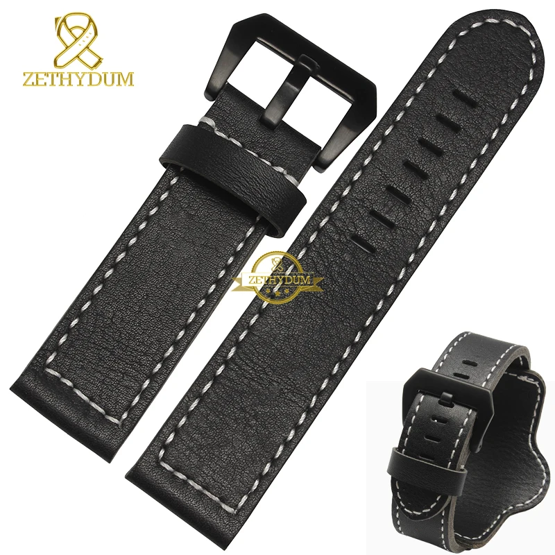 20 22 24mm 26mm Genuine Cowhide Leather Watch Strap for Panerai PAM111 441 Series Watchband Men Vintage Wrist Band for Bracelet