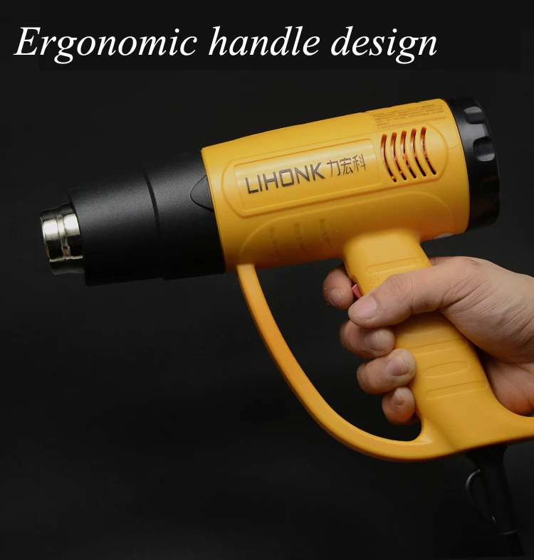 Hot Air Gun Thermostat Digital Display Car Foil Baking Gun Heat Shrinkable Film Hair Dryer Industrial Hot Air Blower LK-630E