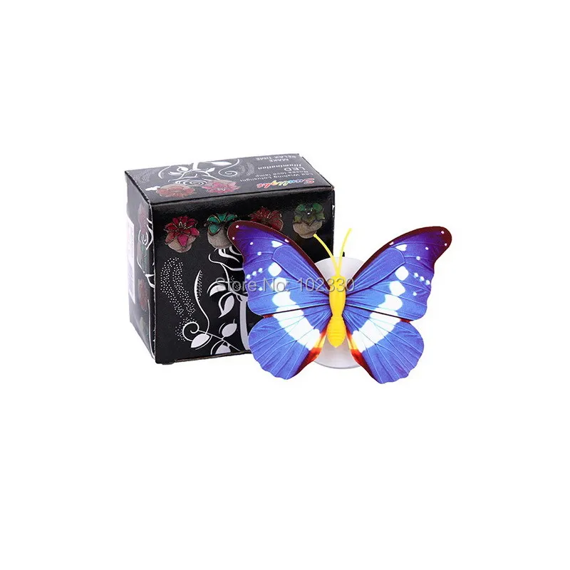 Flashing Colorful Butterfly night light Indoor lighting decorations Party Christmas Nightlights with retail box S201744