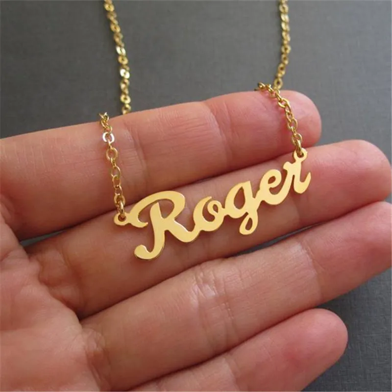 Personalized Custom Name Necklace Script MT Bold Font Initial Letter Pendants Custom Jewelry For Bridesmaid Gift