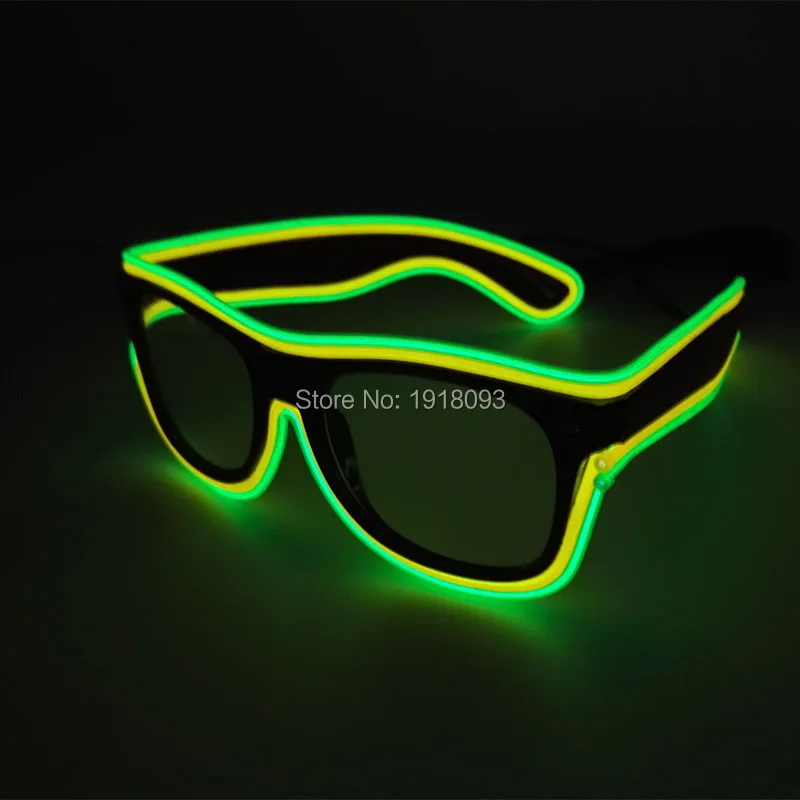 Hot! New arrival LED glasses decoration Blinking Novelty EL wire led party glass Sound active Battery Driver Party Supplies