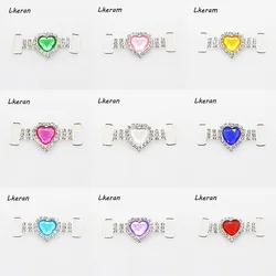 NEW 10pcs/lot 42*15mm Heart-Shape Acrylic Rhinestones buckles Bikini Connector For Swimming Wear Decoration