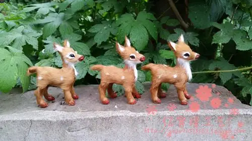 mini 9x8cm simulation sika deer Handmade model toy,polyethylene& furs deers toy,one lot/ 3 pieces,decoration Xmas gift w4052