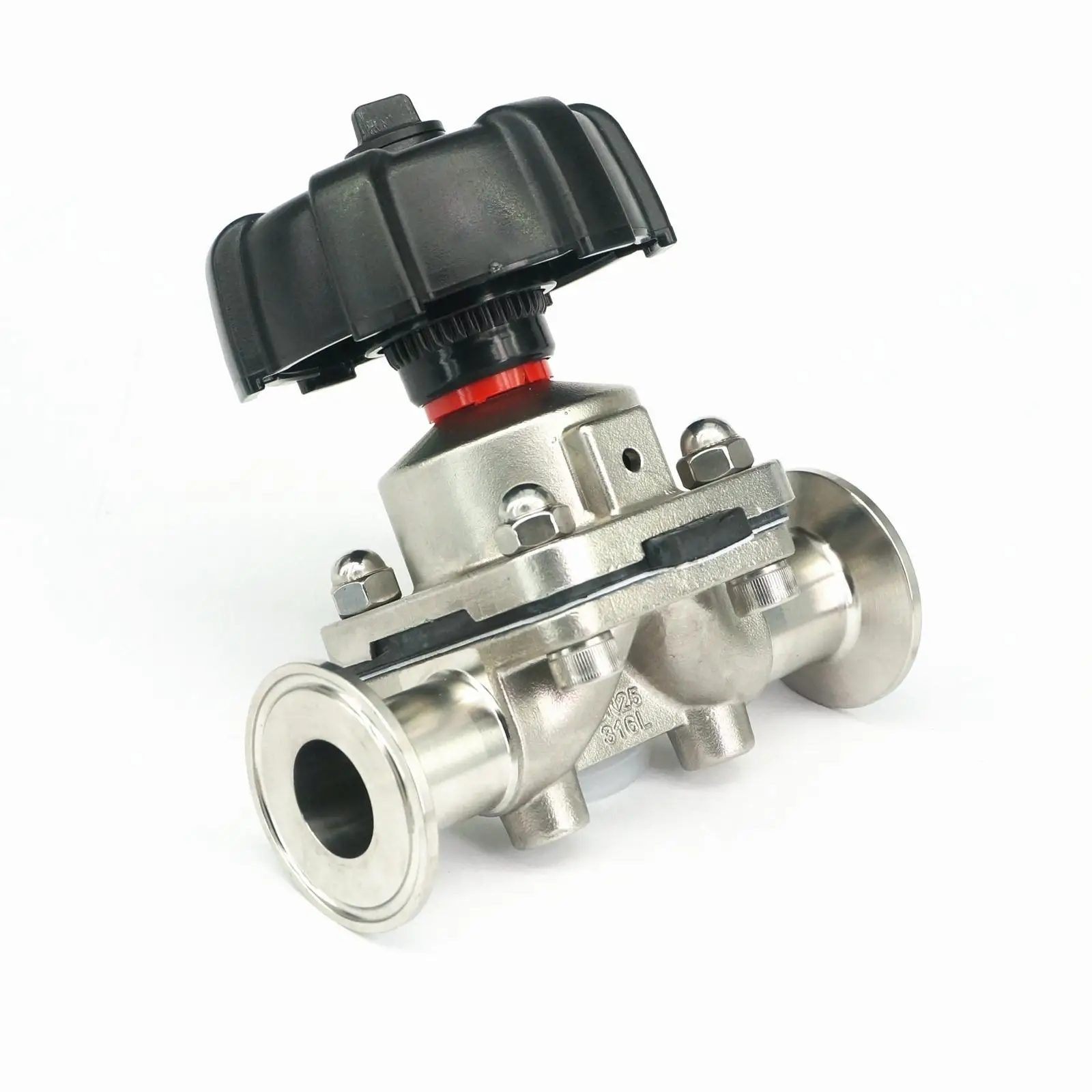 

Fit Tube O.D x Ferrule O.D Tri Clamp 1.5" 2" 316 Stainless Steel Sanitary Diaphragm Valve