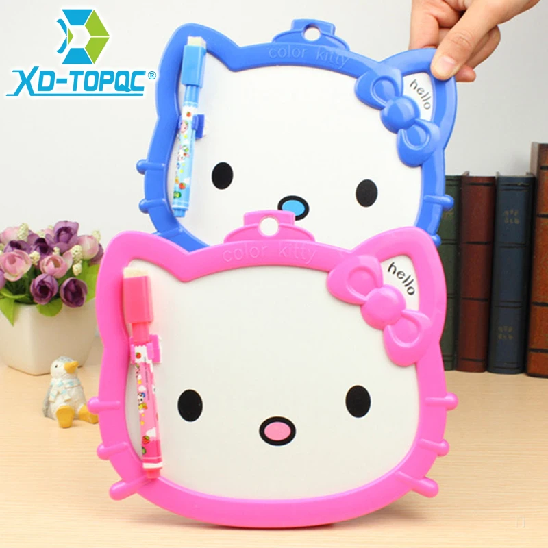 Xindi 16.5 Cm * 19 Cm Bảng Trắng Hoạt Hình Khăn Lau Khô Hồng Xanh Dương Tông Vẽ Trẻ Em Bảng Trắng Treo Xóa Bảng với Bút WB65