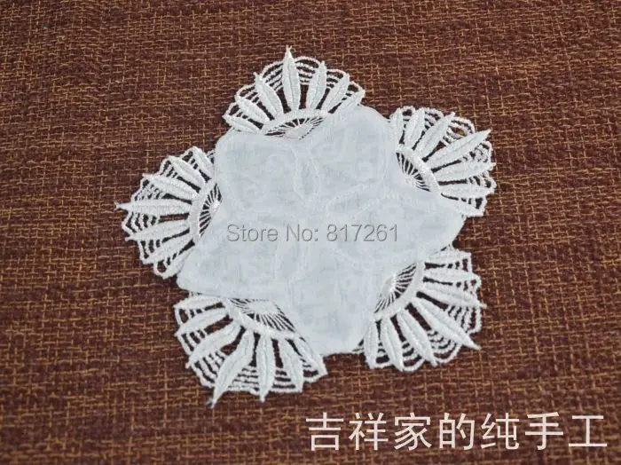 Free shipping 18cm 10 pics water-soluble lace table mat lace doily place mat potholde shabby chic wedding for home decor felt