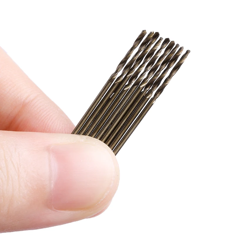 New 10Pcs 1mm for Triangle Shank HSS-Co Twist Drill Spiral Drill Bit Set