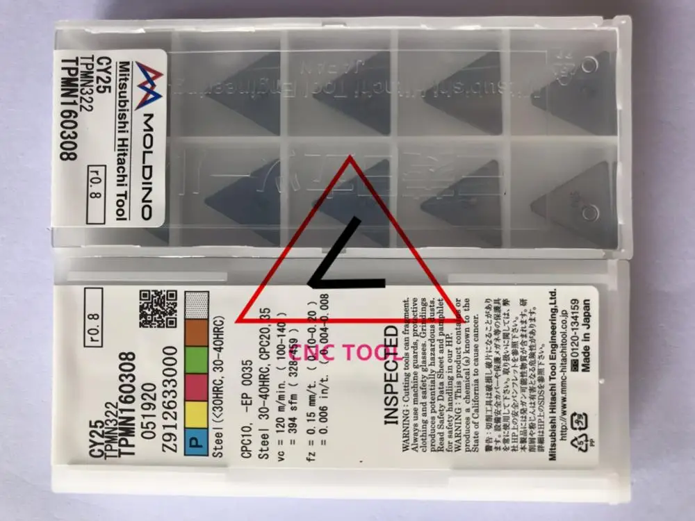 

TPMN 160308 CY25 10pcs Hitachi high cutting performance CNC indexable inserts