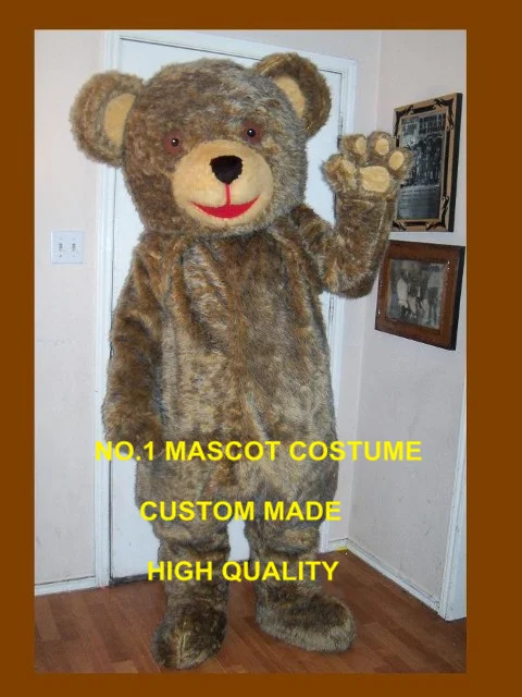 

deluxe fur teddy bear mascot costume adult cartoon character hot sale anime cosply bear theme fancy dress mascotte kits 1714