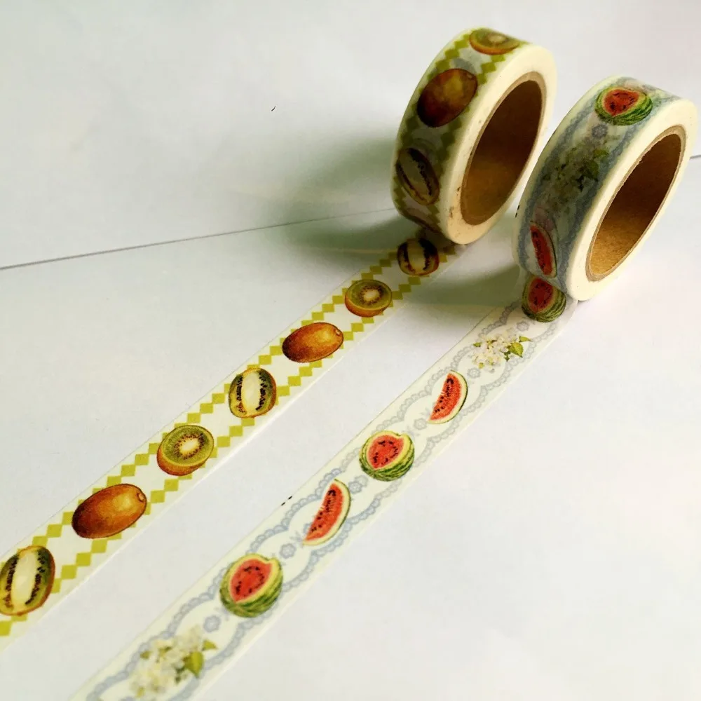 Free Shipping 2 ROLLS Beautiful washi paper tape/15mm*10m*2 rolls  watermelon and Chinese gooseberry  masking  japan  washi tape