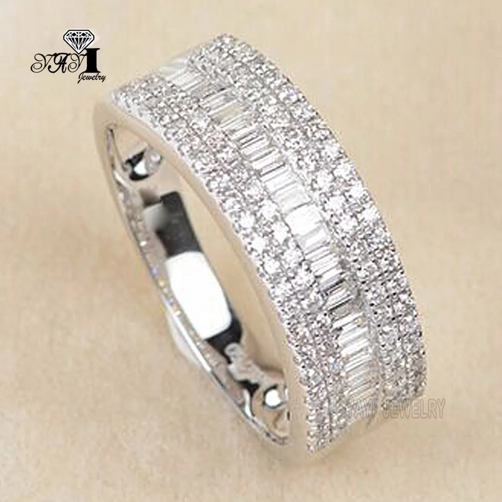YaYI Fine Jewelry Bohemia Natural White Moissanite Gemstones Zircon Silver Color Engagement Wedding Precious Rings