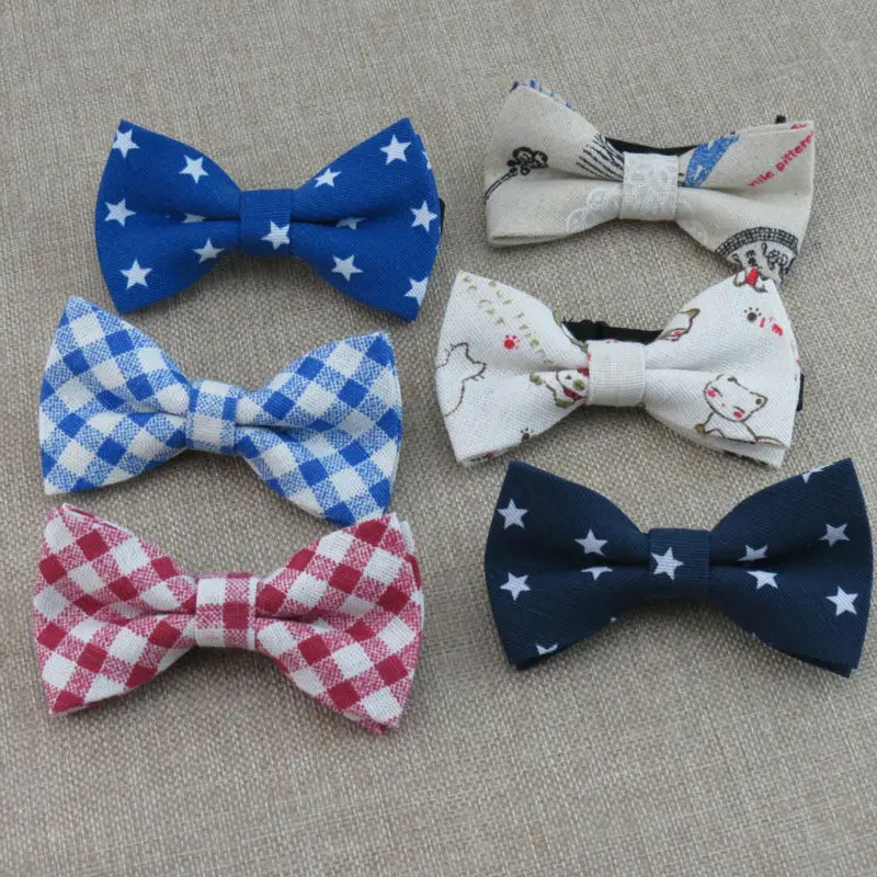 Fashion trend in the new fabrics of flax cool features unique lovely handsome baby accessories bow tie bowknot cravata