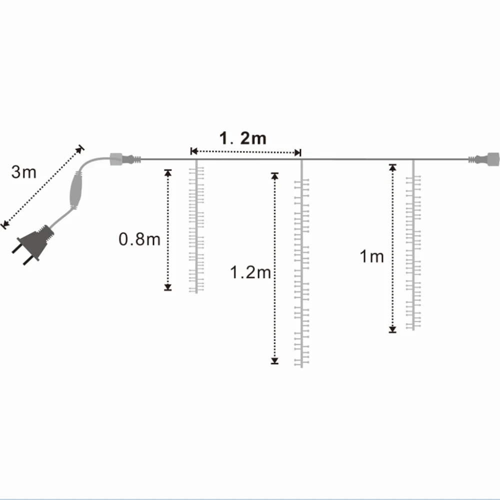 Imagem -04 - Led Luzes da Corda de Icicle Natal Decoração da Árvore do Jardim de Natal Luz de Fadas Guirlanda Festa ao ar Livre Pátio Decoração de Rua 2.4m