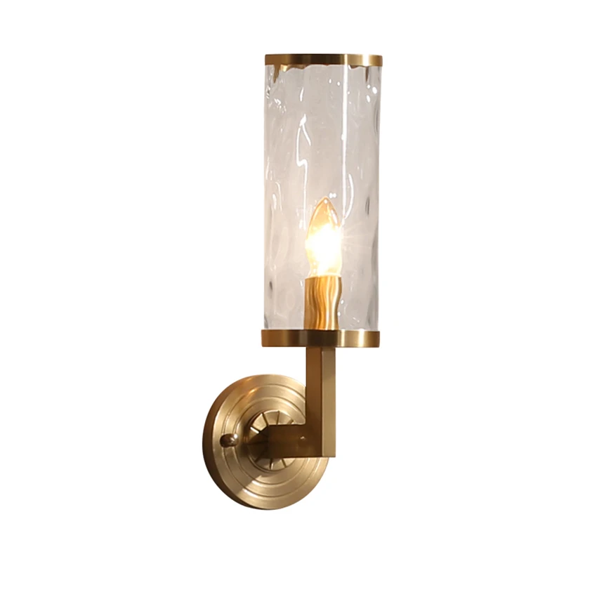 American Copper Water Wavy Glass Wall Lamps Living Room Bedroom Headlamp Modern Luxury Background Wall Lights E14 Fixtures