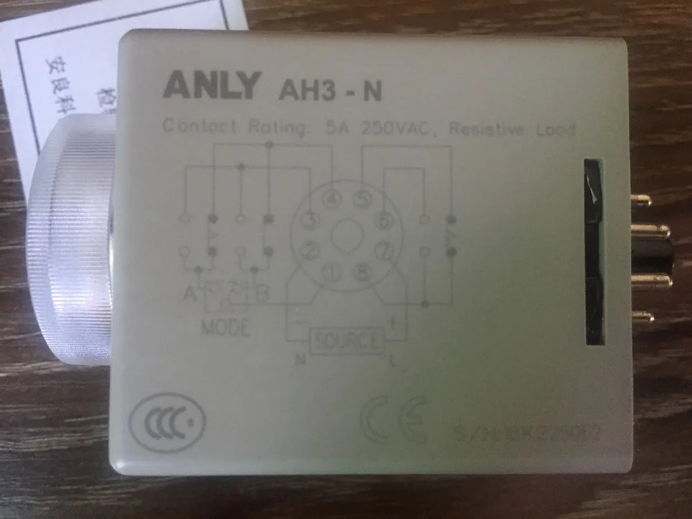 Imagem -03 - Original Autêntico Taiwan Anly Relé de Tempo Ah3-nc 6s.60s.6m Ac220v Novo