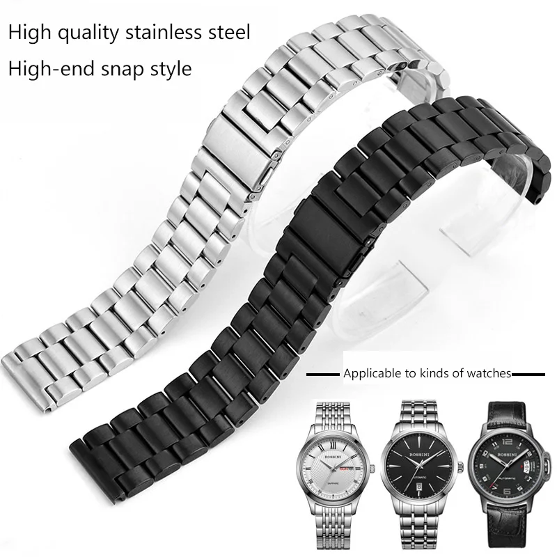 16mm 18mm 20mm 22mm 24mm Edelstahl-Uhrenarmband Ersatz für universelles wasserdichtes Uhrenarmband-Zubehör mit Werkzeug