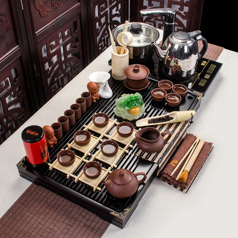 Yixing tea set tea poly Sen wood Kung Fu tea special offer wholesale four generation of electromagnetic oven