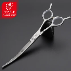 Fenice Japanese stainless steel 6.75 inch dog scissors professional pet grooming curved scissors hair cutting shears