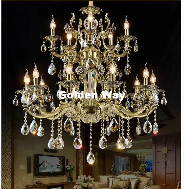 Free Shipping Bronze Color Alloy Lustres Hotsell European Chandelier Crystal Vintage Crystal Chandelier E14 AC LED Chandelier