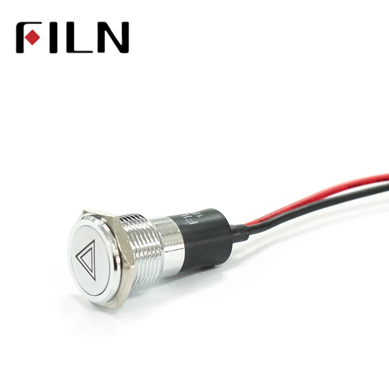 Filn-indicador led FL1M-16FW-C para salpicadero de coche, señal de símbolo de aplicación, piloto, 16mm, 12v