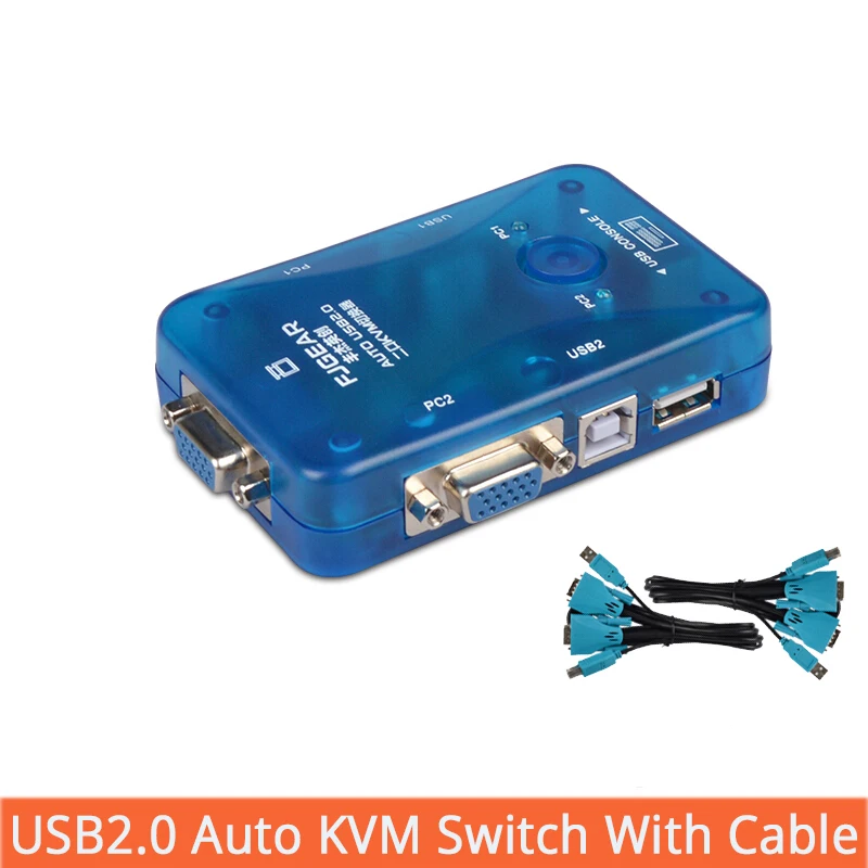 2พอร์ต VGA Auto USB KVM Switch Splitter Stampante Controller Tastiera แผ่น Fino 1920*1440 Spedizione Gratuita ด้วยสาย