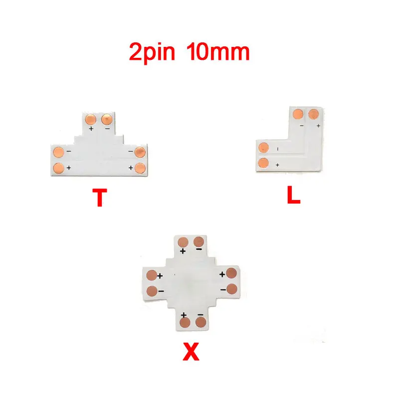 Free Welding Connector 2pin 8mm 10mm / 4pin 10mm / 5pin 10mm 12mm  X T L Shape LED Strip Clip Connector