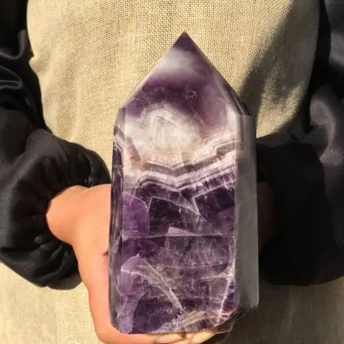 

2.26LB Natural Dreamy Amethyst Quartz Obelisk Crystal Wand Point Healing