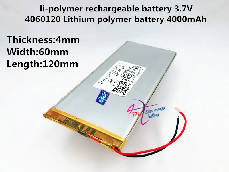 3.7 V lithium polymer battery 4060120 tablet battery 4000 mah mobile power