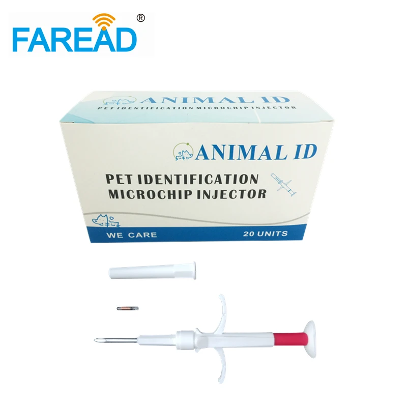 

FAREAD RFID plastic chip capsule with applicator 2.12x12mm microchip FDX-B standard