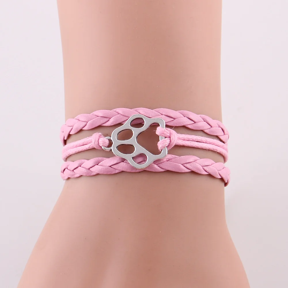 Dog Paw Bracelet Stacks Animal Dog Paw Charm Women Bracelets & Bangles For Women Men Dogs Couple Jewelry Best Friends Gift