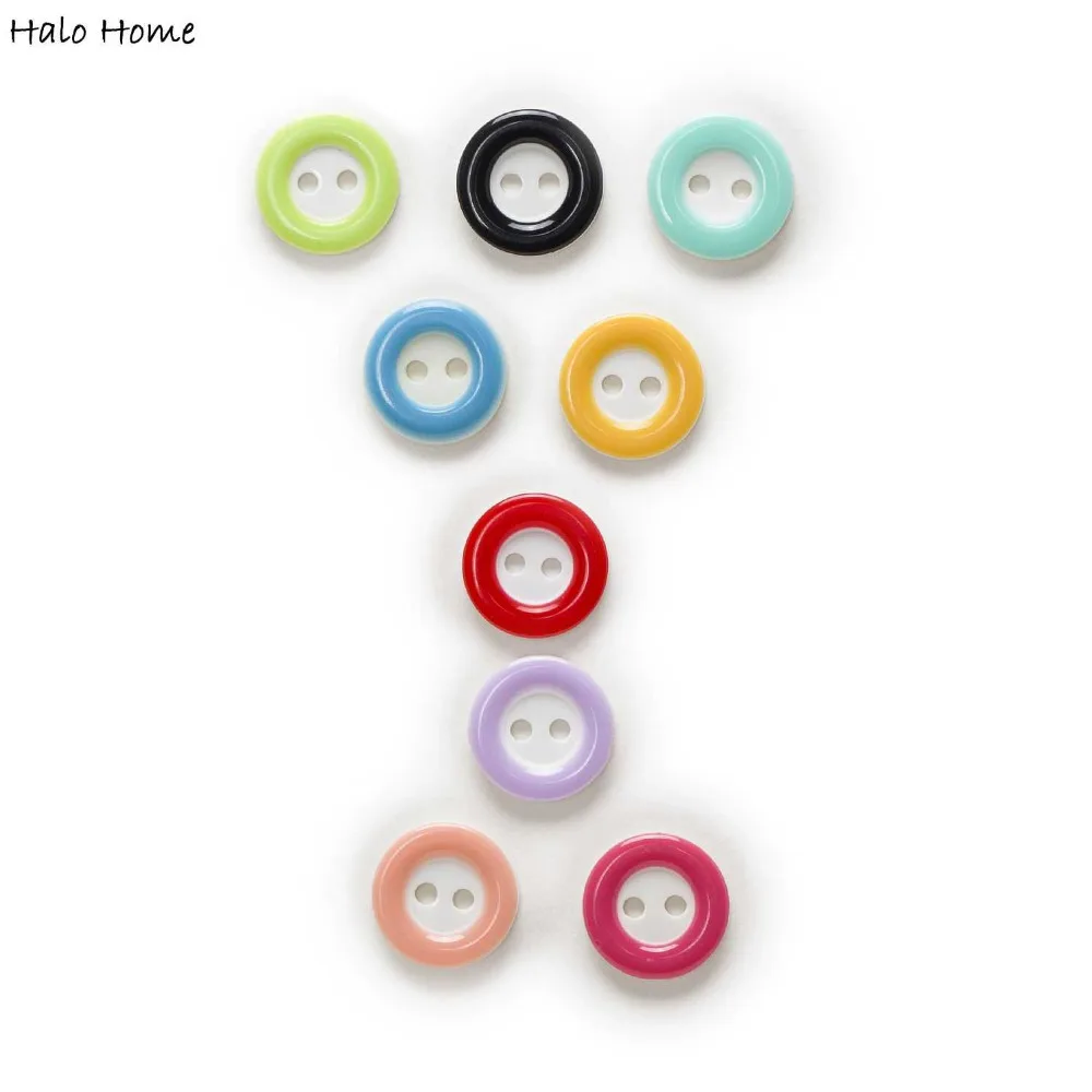 100pcs 2 Holes Round Resin Circle Buttons Clothing Decor Sewing Scrapbooking Home Handmade DIY 12mm