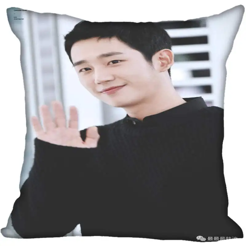 New Custom Jung Hae In Pillowcases Printed Square  Pillowcase Home Decorative zipper Satin Pillowcases (One Side)