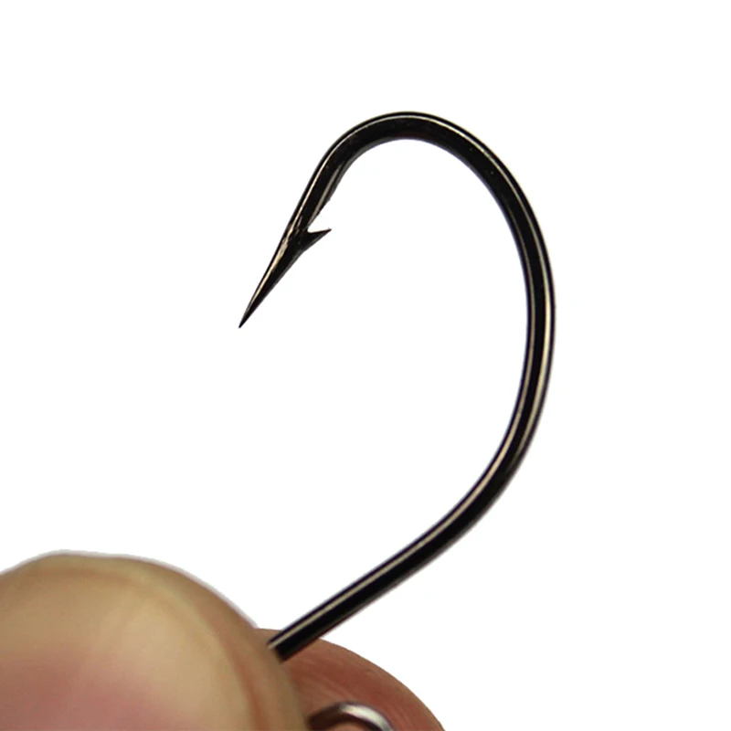 OUTKIT 10pcs Down Shot Rig Hook Single Crank Fishing Hook High Carbon Steel Sharped Fishhooks For Soft Lure Bass With Balance