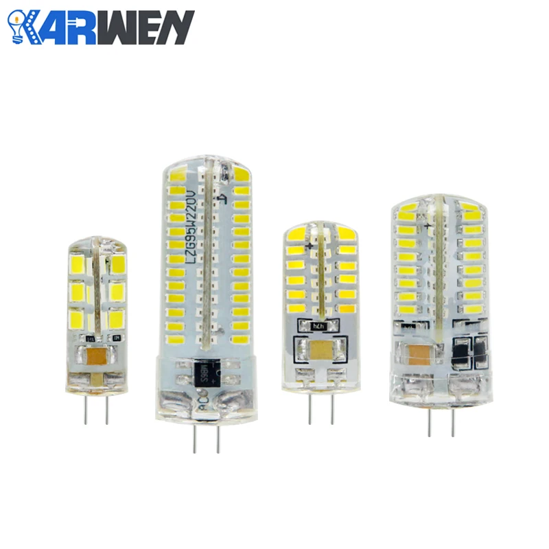 KARWEN-Lampe LED G4, 220V, 3W, 4W, 5W, DC 12V, Lampe LED convaincue, SMD3014, 2835, 24, 48, 64, commencerL, Remplacer 10W, 30W, Lustre halogène