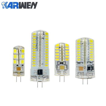 KARWEN LED G4 램프, 220V 3W 4W 5W DC 12V Lampada LED 전구, SMD3014 2835 24 48 64 104L 교체, 10w 30w 할로겐 조명 샹들리에 