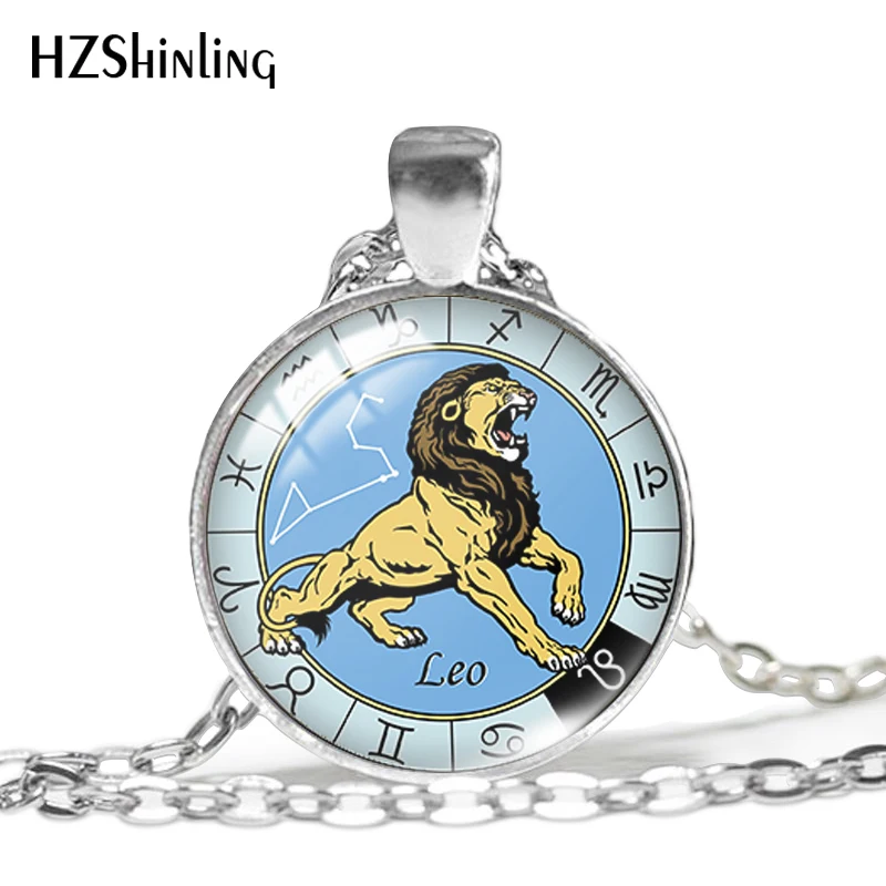 2019 New Zodiac Sign Pendant Glass Dome Jewelry Leo Aquarius Gemini Pisces Necklace Hand Craft Pendants HZ1