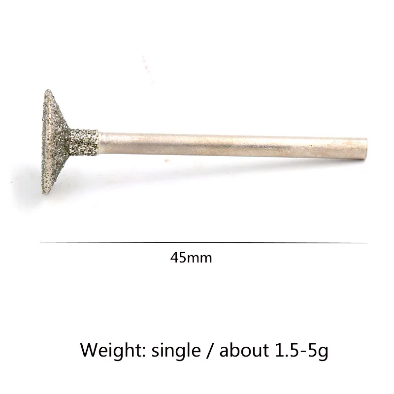 5 Buah Kepala Pengasah Berlian Pasak 2.35/3Mm untuk Batu Kaca Keramik Batu Pengukir Batu Giok Alat Ukir Zamrud Jarum C2