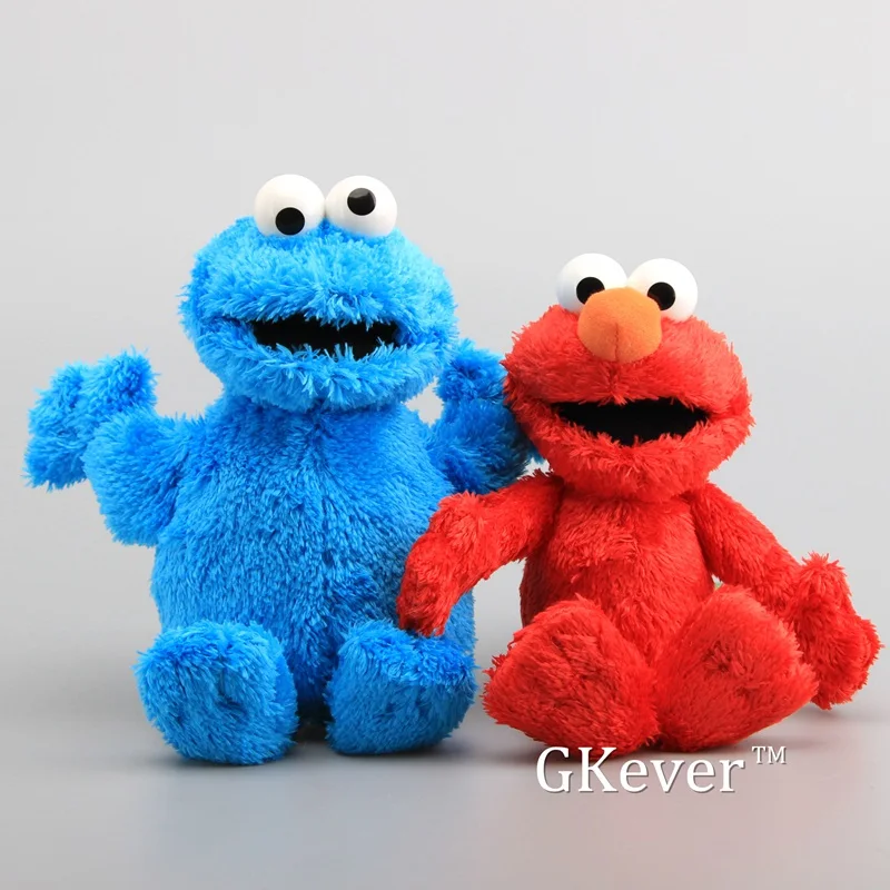 Elmo monstruo de galletas de alta calidad con ojos de plástico, juguete de peluche suave, muñecos de peluche esponjosos de dibujos animados, 9 ", 23 CM, regalo para niños