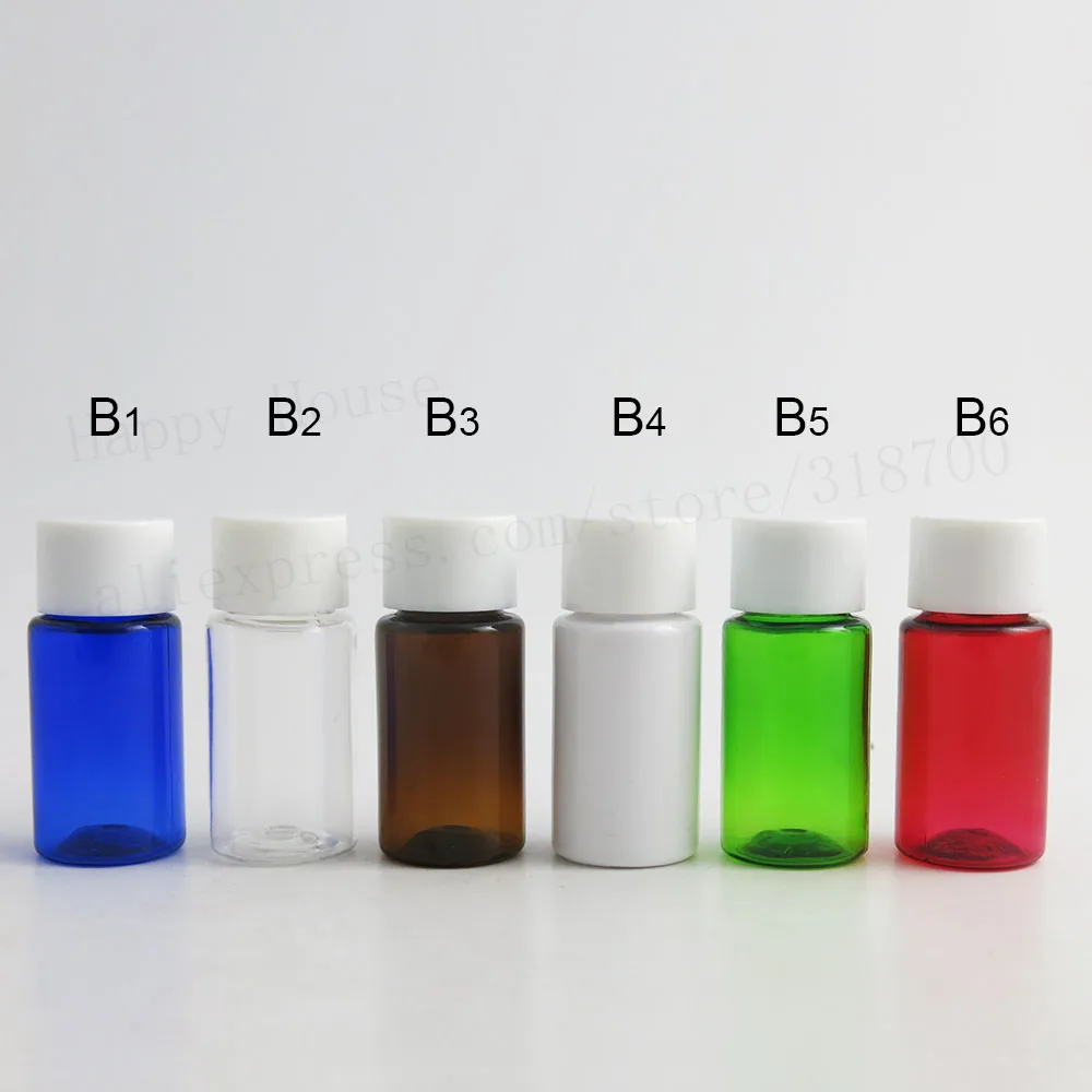 100x10ml Kleine Leere PET Kunststoff Creme Flasche mit Weiß Schwarz Klar Kunststoff Kappe Einfügen Set 1/3 unzen PET Kosmetische Behälter