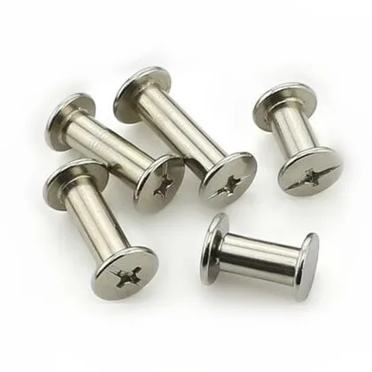 50PCS M5*4/5/6/8/10/12/15-125mm Nickel Plated Iron Rivet Book Picture Binding Screw Nail Recipes Albums Butt Rivet Leaflet