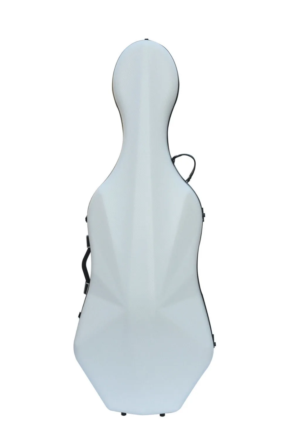 white  color 4/4 cello case high strength carbon composite material with wheel#1